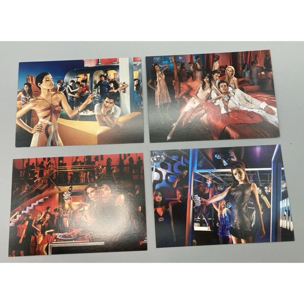 Vintage 2005 flip cell phone advertising postcards Samsung club scenes Marquee